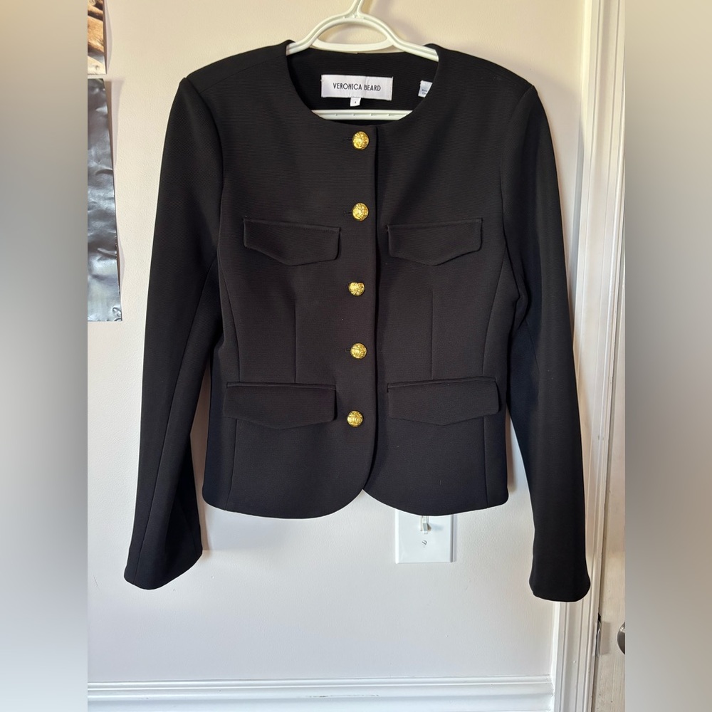 Veronica Beard Black Structured Blazer Jacket Gol… - image 1